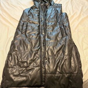 Black Puffer Vest with Hood